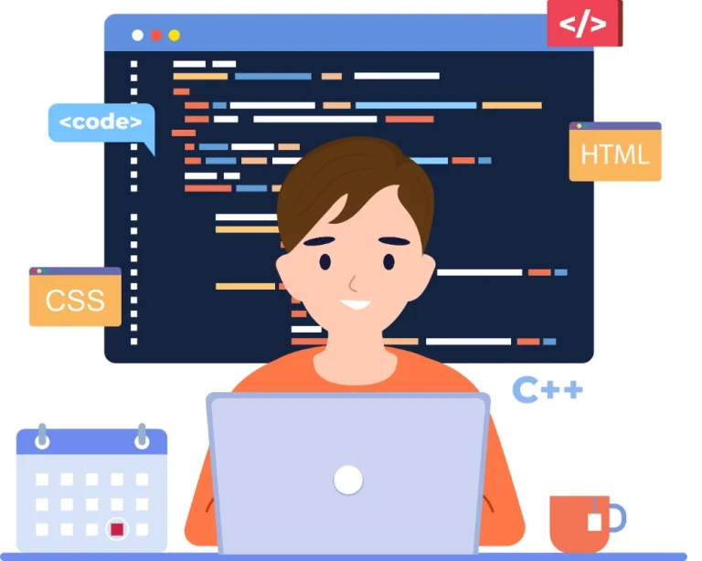 Custom coded website interface shown in a code editor next to a live preview