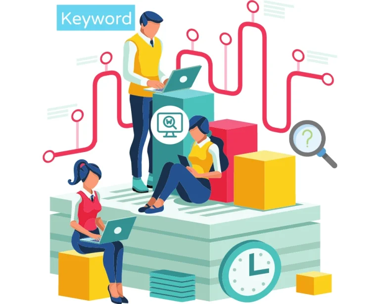 Keyword research spreadsheet showing volume competition and intent columns